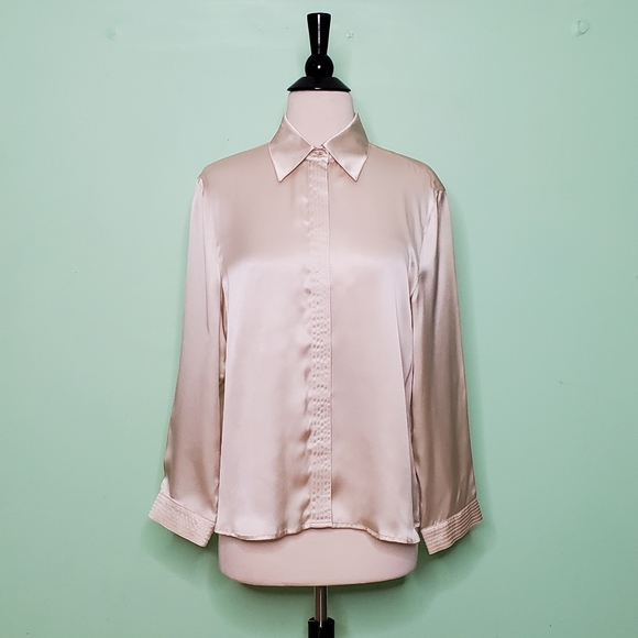 Armani Collezioni Tops - Armani Collezioni Champagne Button Down Blouse